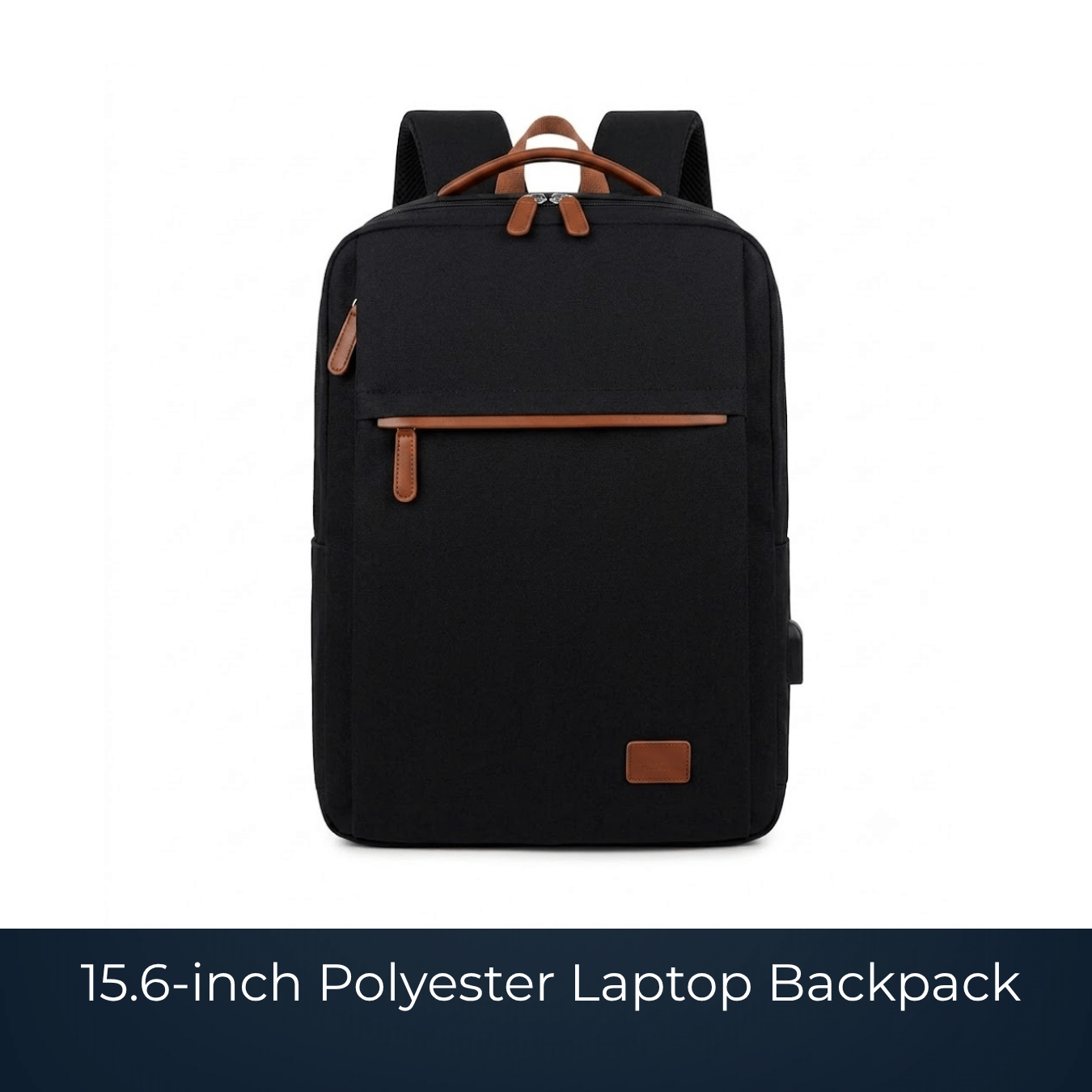 Custom 15.6-inch polyester laptop backpack manufactured by Bags2Crown Mumbai