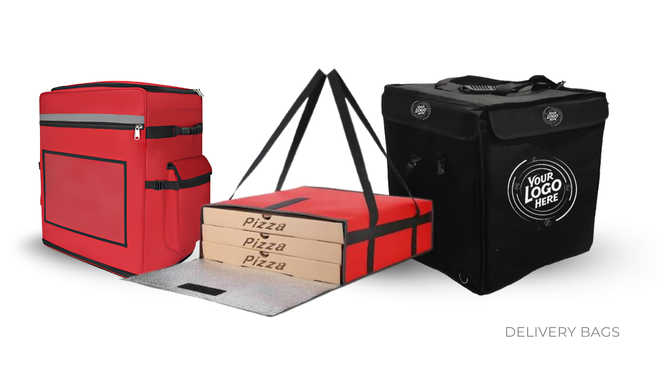 Custom delivery bags manufactured in bulk by BAGS2CROWN, Mumbai