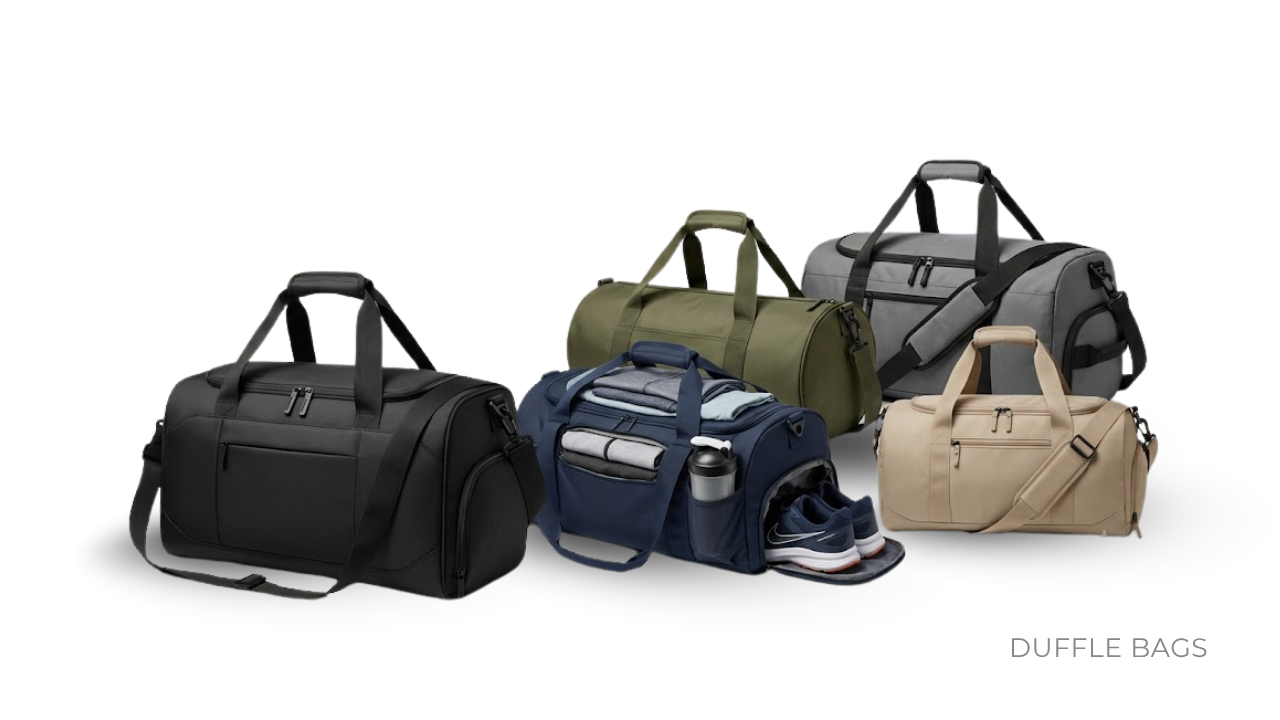 Custom duffle bags manufactured in bulk by BAGS2CROWN, Mumbai