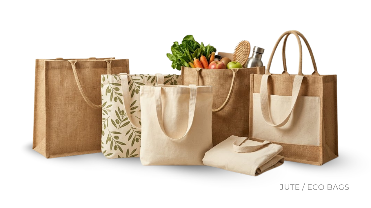 Custom jute / eco bags manufactured in bulk by BAGS2CROWN, Mumbai