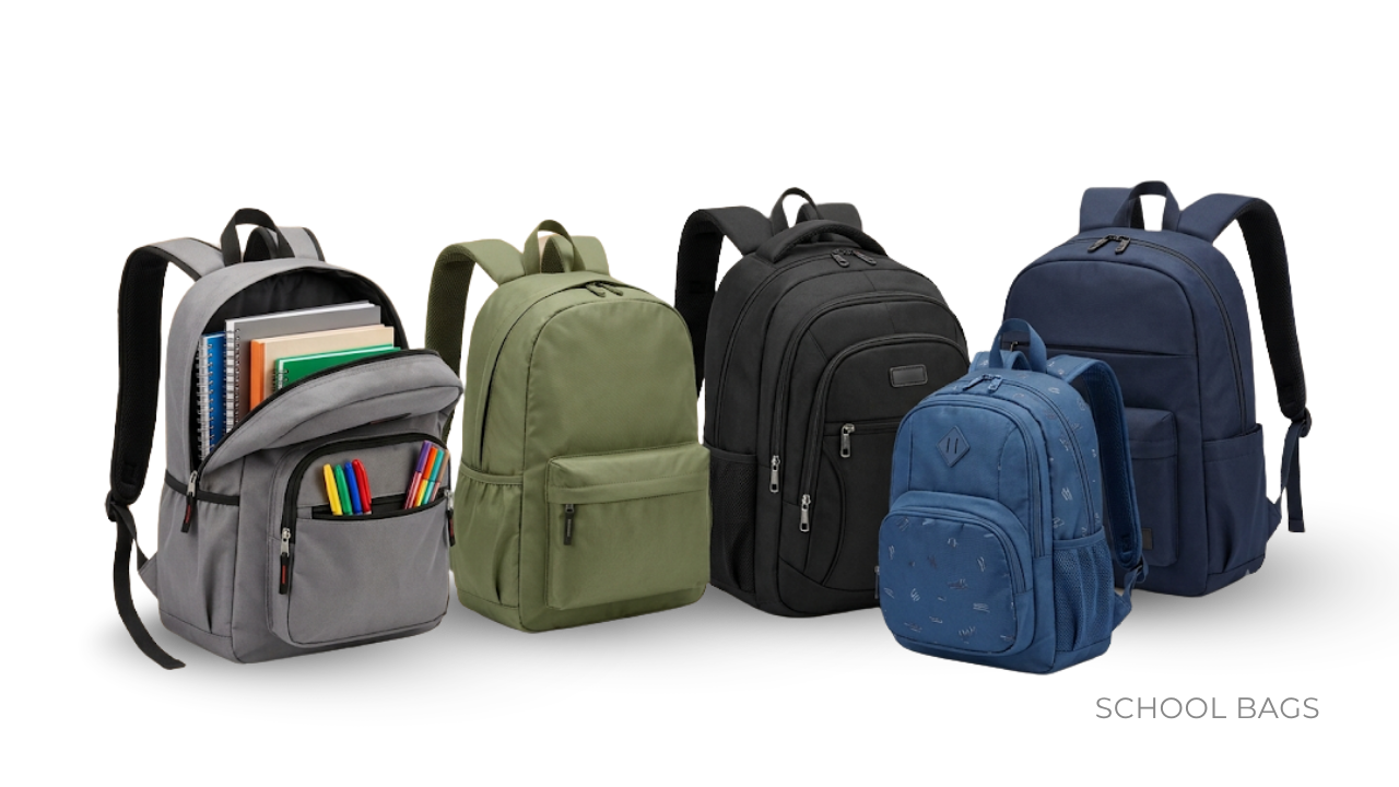 Custom school bags manufactured in bulk by BAGS2CROWN, Mumbai