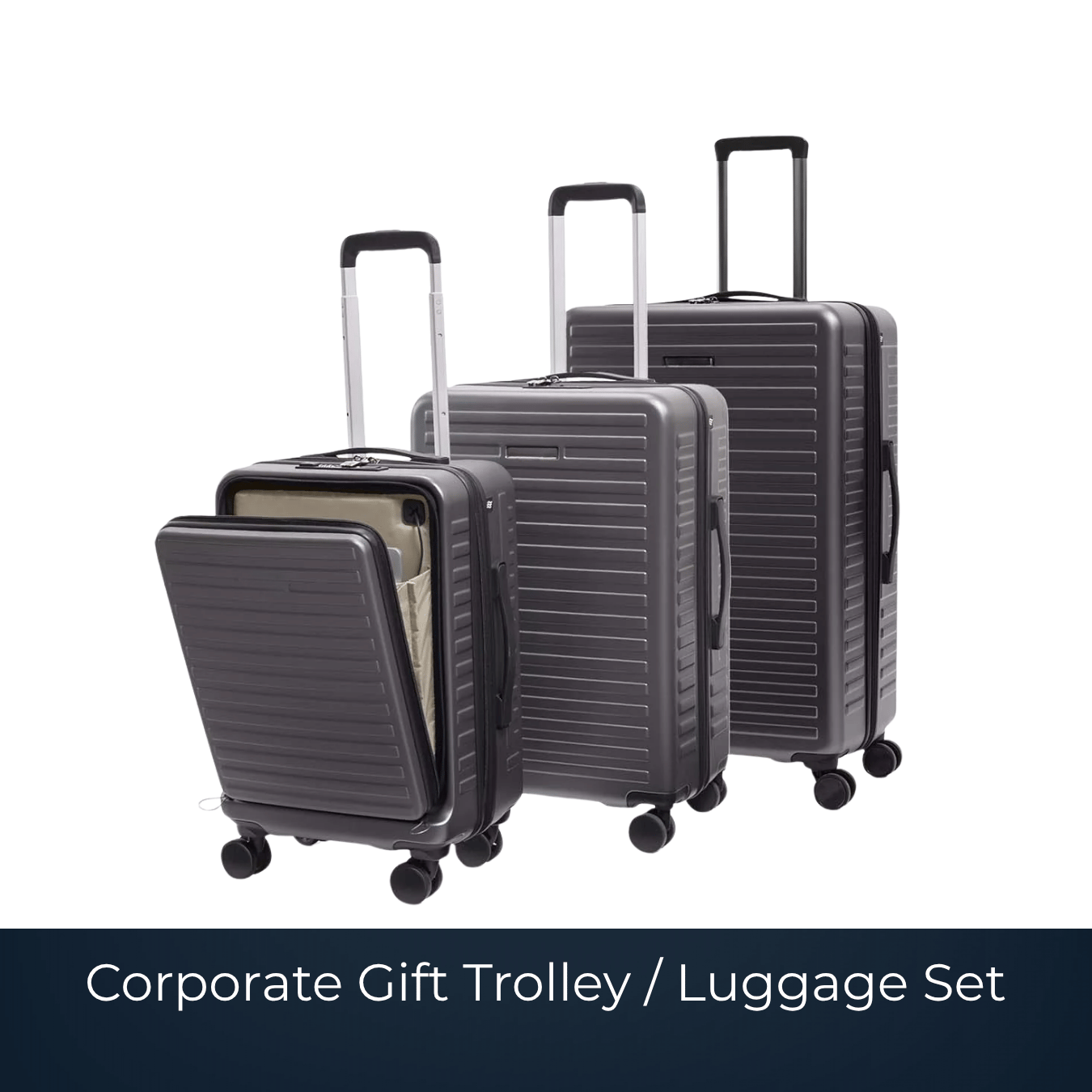 Branded corporate gift trolley luggage set supplied by Bags2Crown Mumbai