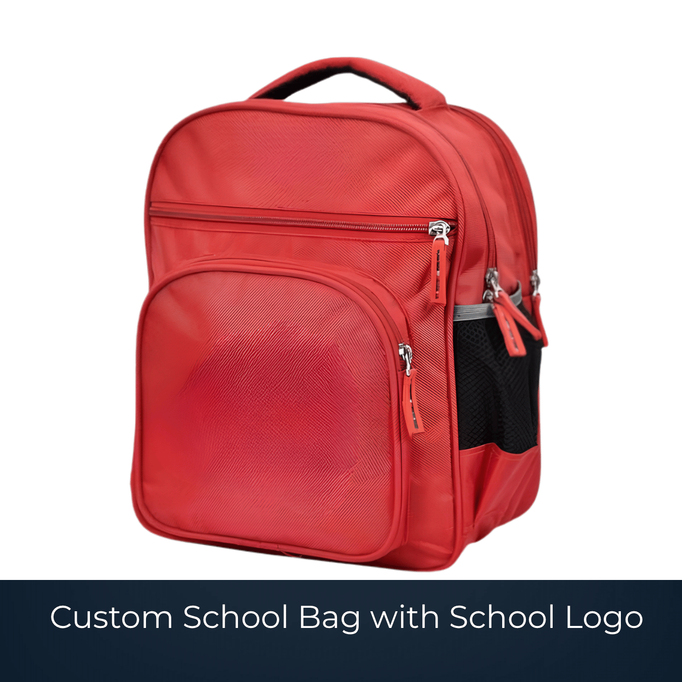 Custom school bag with embroidered school logo by Bags2Crown Mumbai