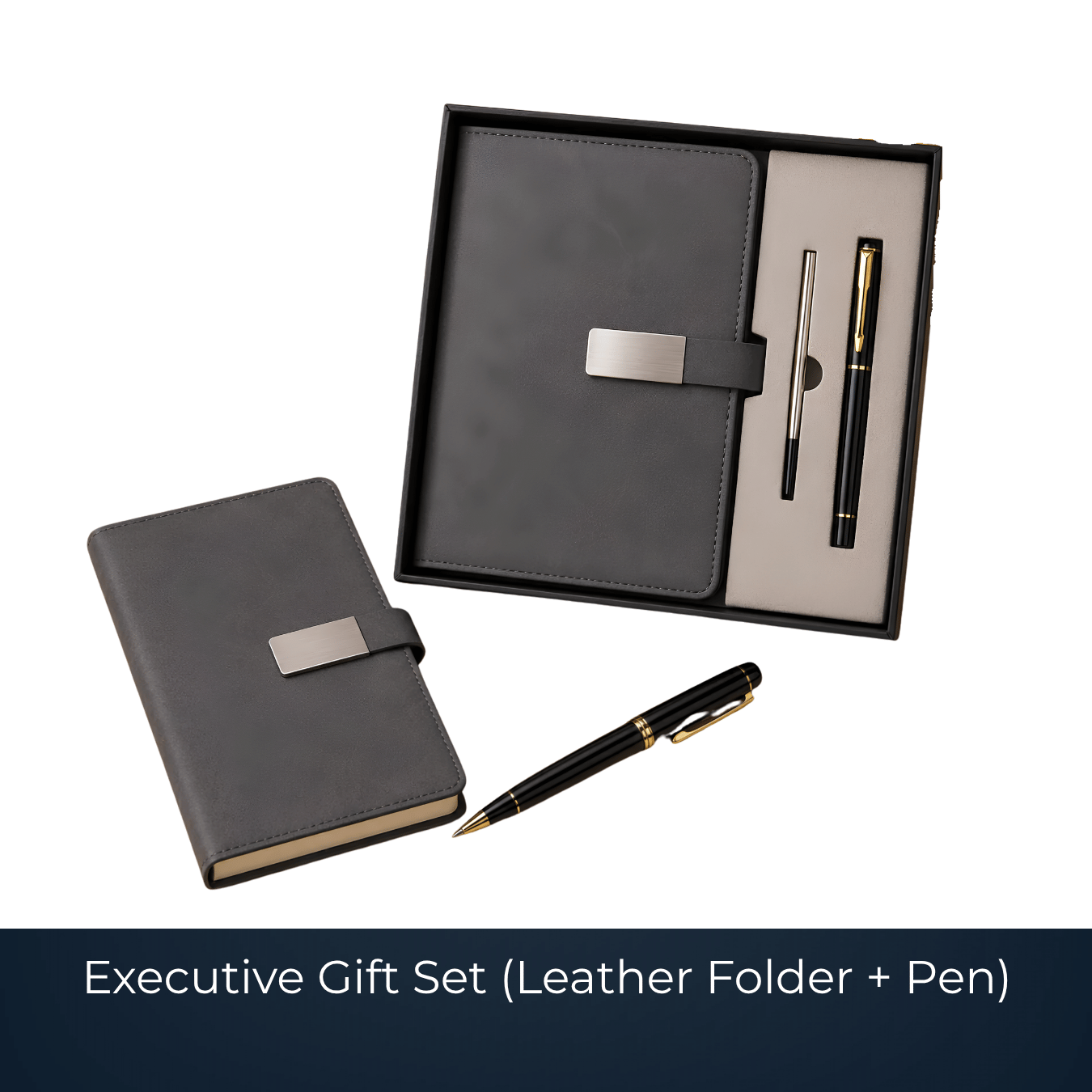 Leather portfolio and pen executive gift set by Bags2Crown Mumbai