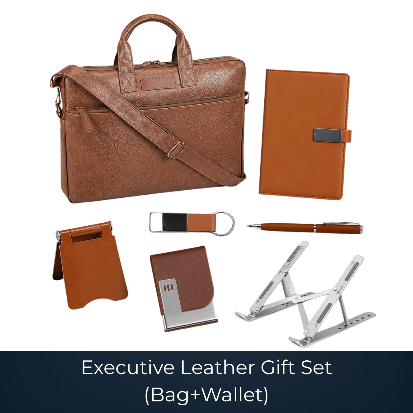 Executive leather gift set with bag and wallet by Bags2Crown Mumbai