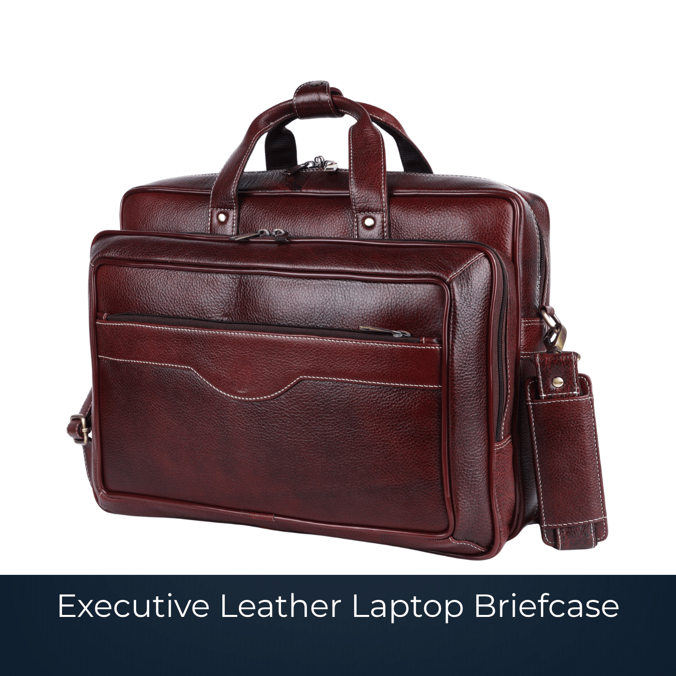 Executive leather laptop briefcase handcrafted by Bags2Crown Mumbai