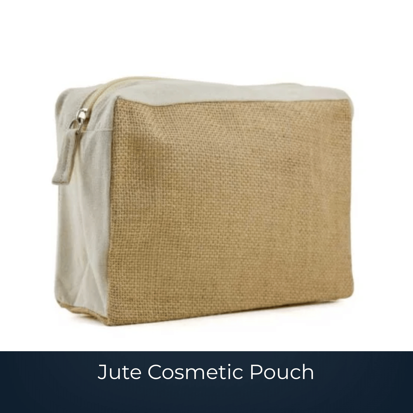 Bulk jute cosmetic pouch manufactured by Bags2Crown Mumbai