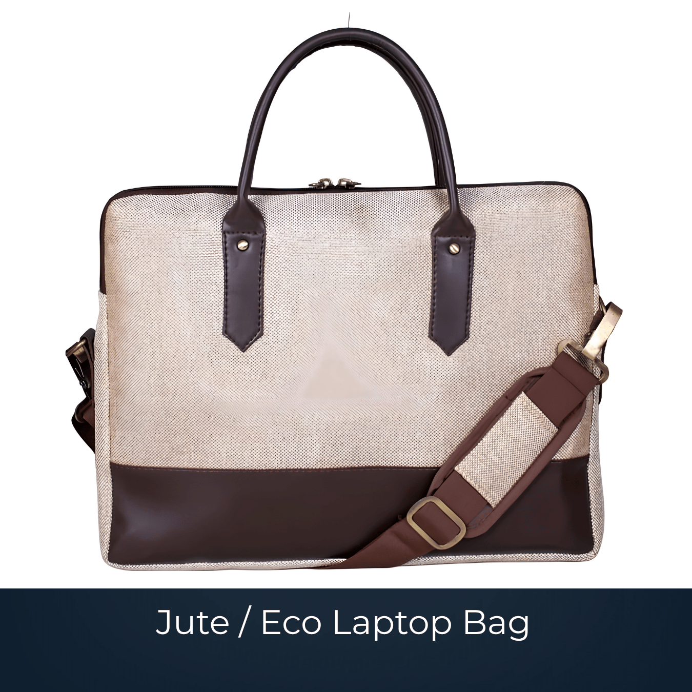 Custom jute eco laptop bag manufactured by Bags2Crown Mumbai