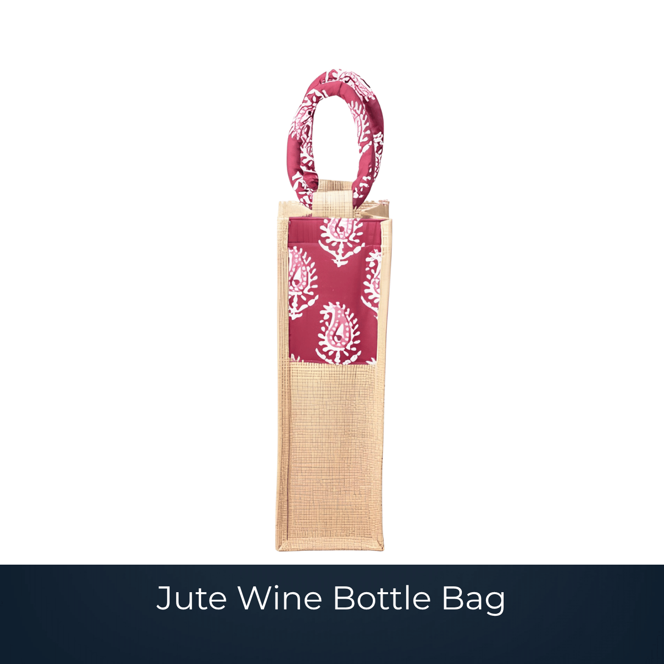 Bulk jute wine bottle bag manufactured by Bags2Crown Mumbai