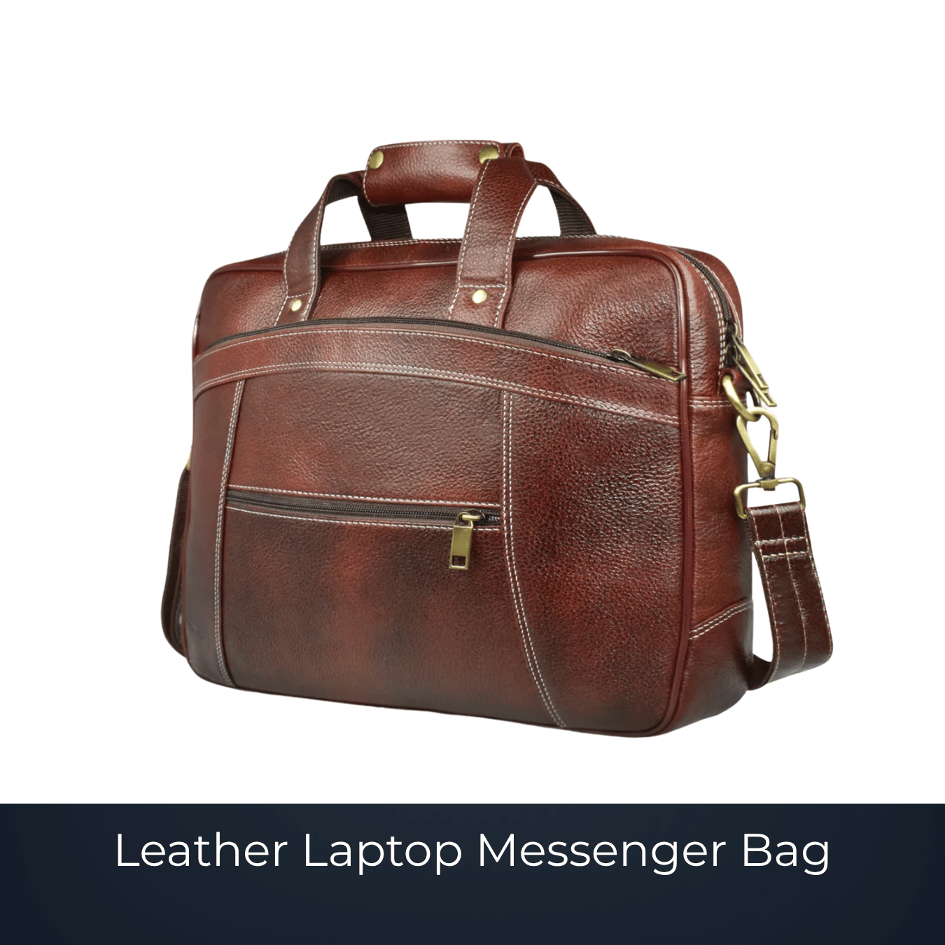 Handcrafted leather laptop messenger bag by Bags2Crown Mumbai