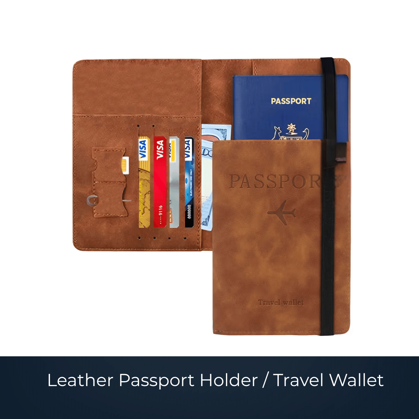 Handcrafted leather passport holder travel wallet by Bags2Crown Mumbai