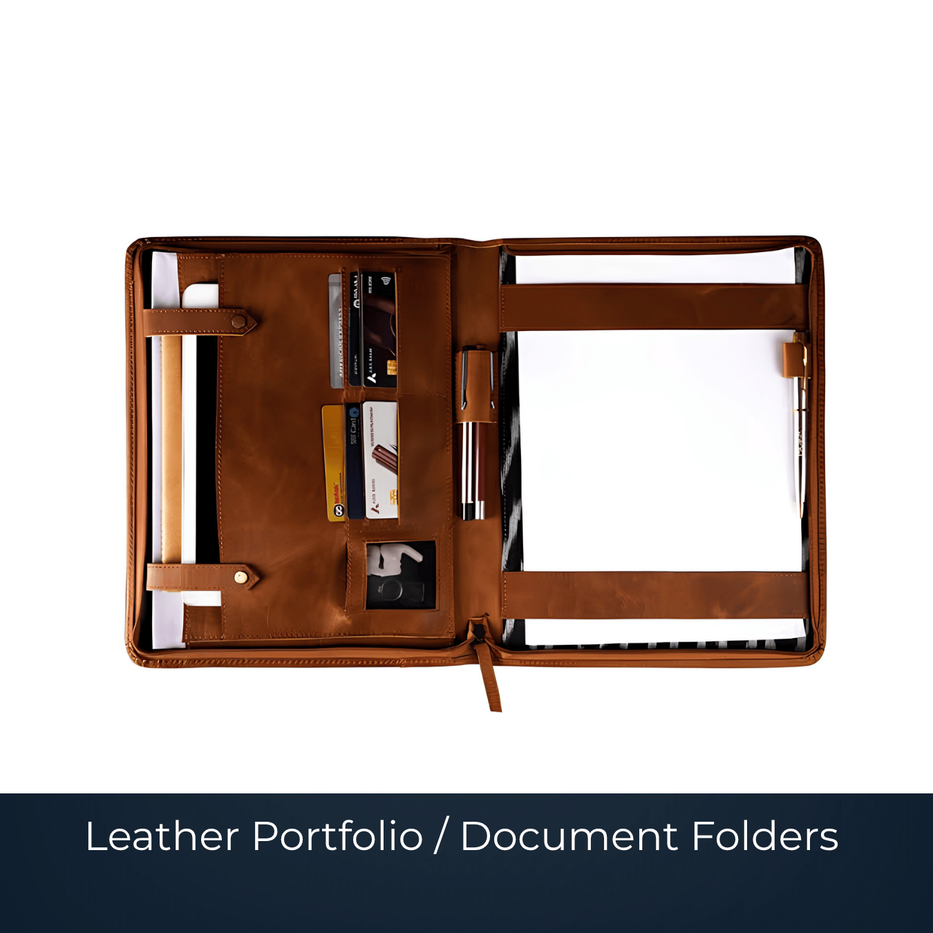 Leather portfolio document folder from a leather portfolio manufacturer