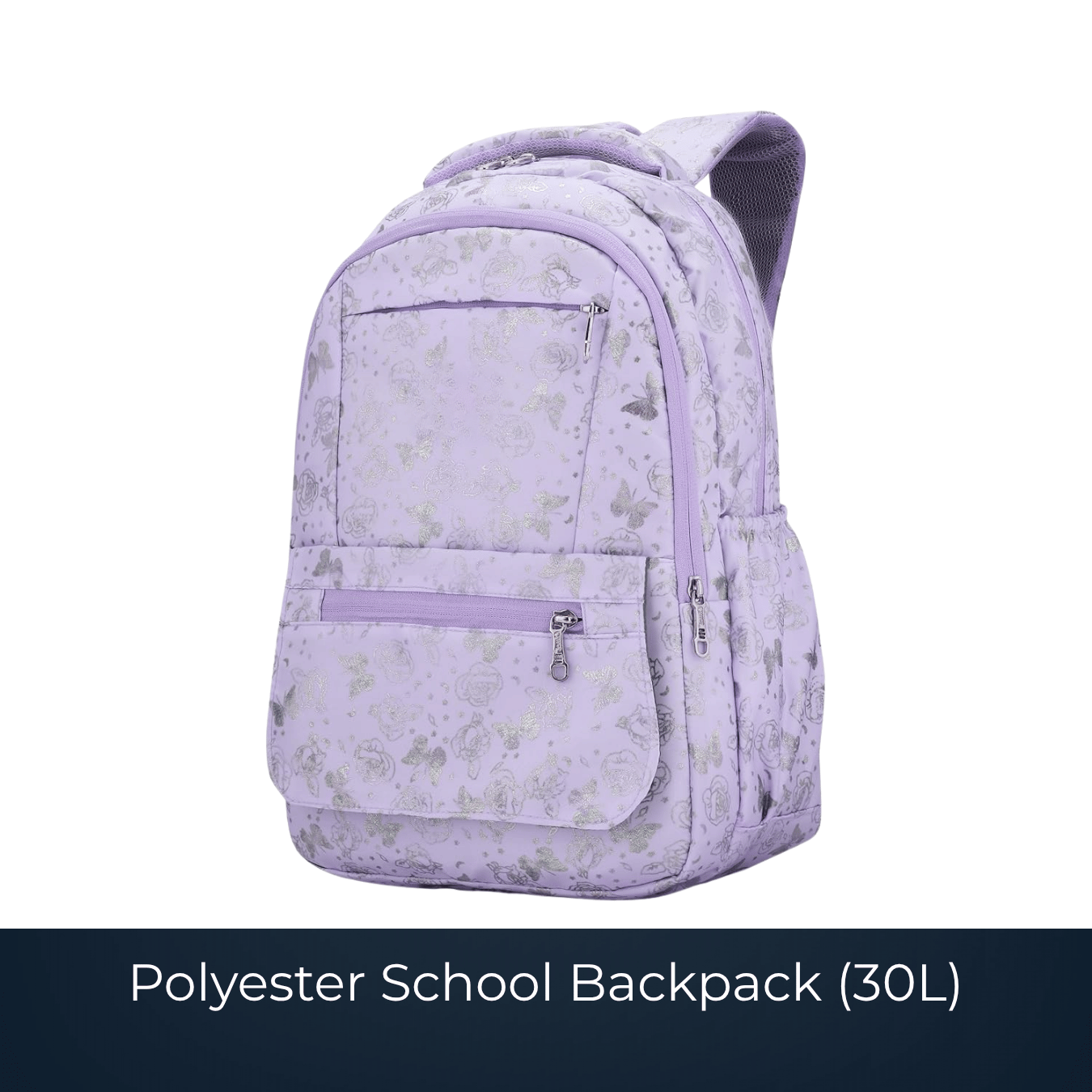 Custom 30 litre polyester school backpack manufactured by Bags2Crown Mumbai