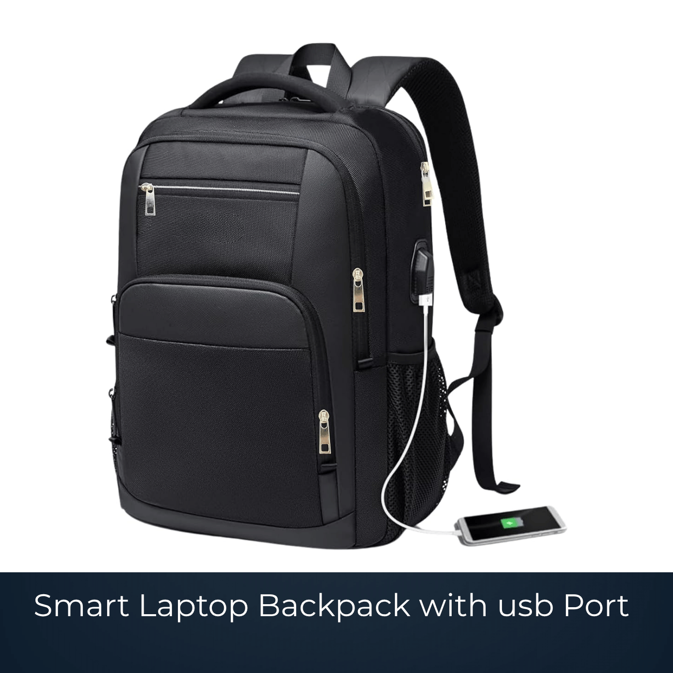 Smart laptop backpack with USB charging port by Bags2Crown Mumbai