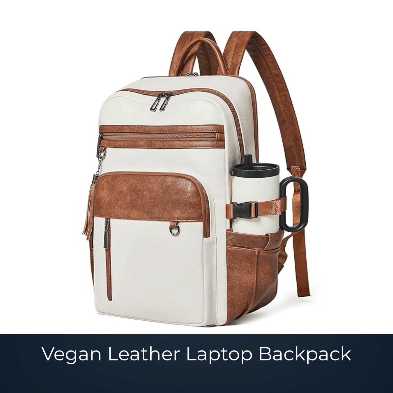Custom PU vegan leather laptop backpack manufactured by Bags2Crown Mumbai