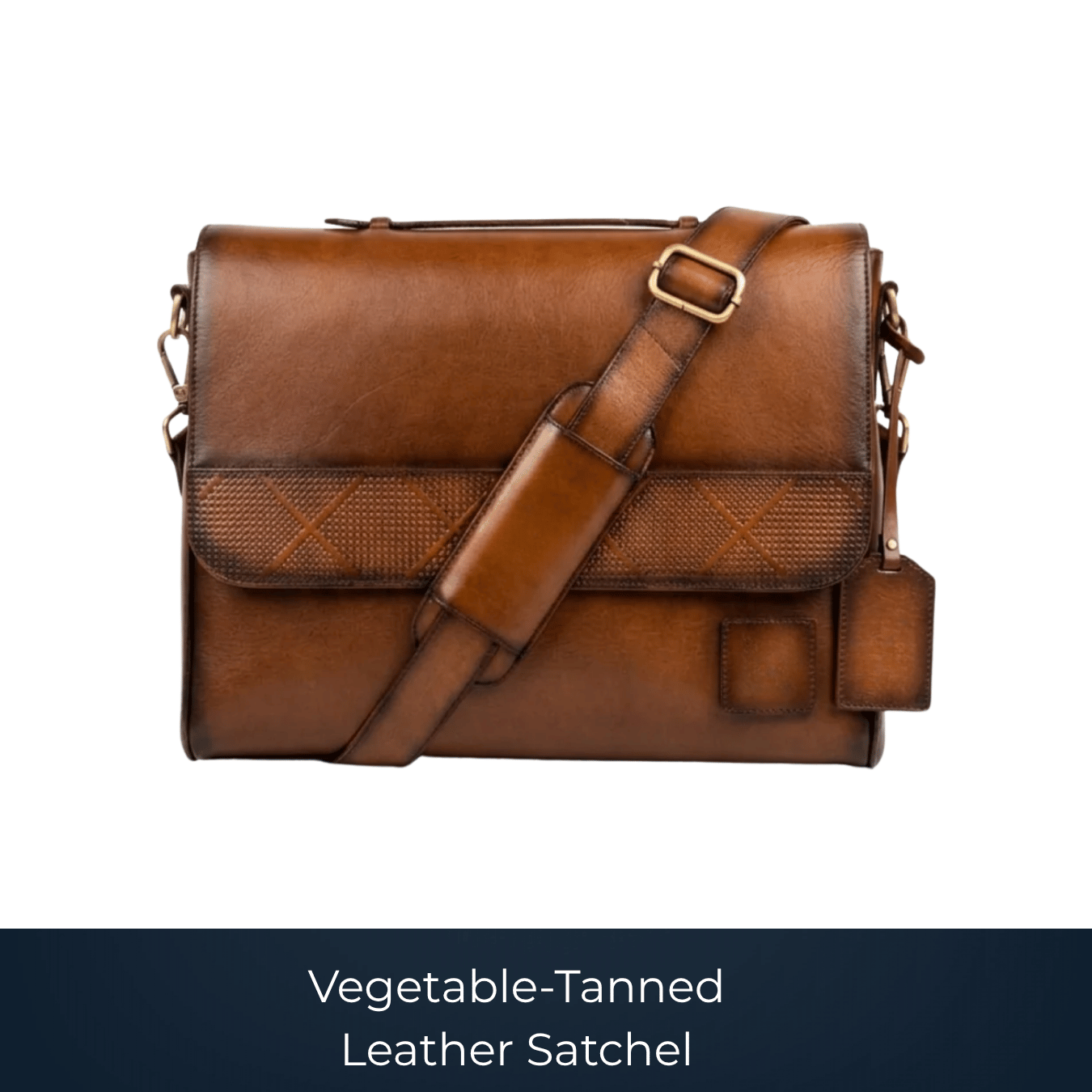 Handcrafted vegetable-tanned leather satchel by Bags2Crown Mumbai