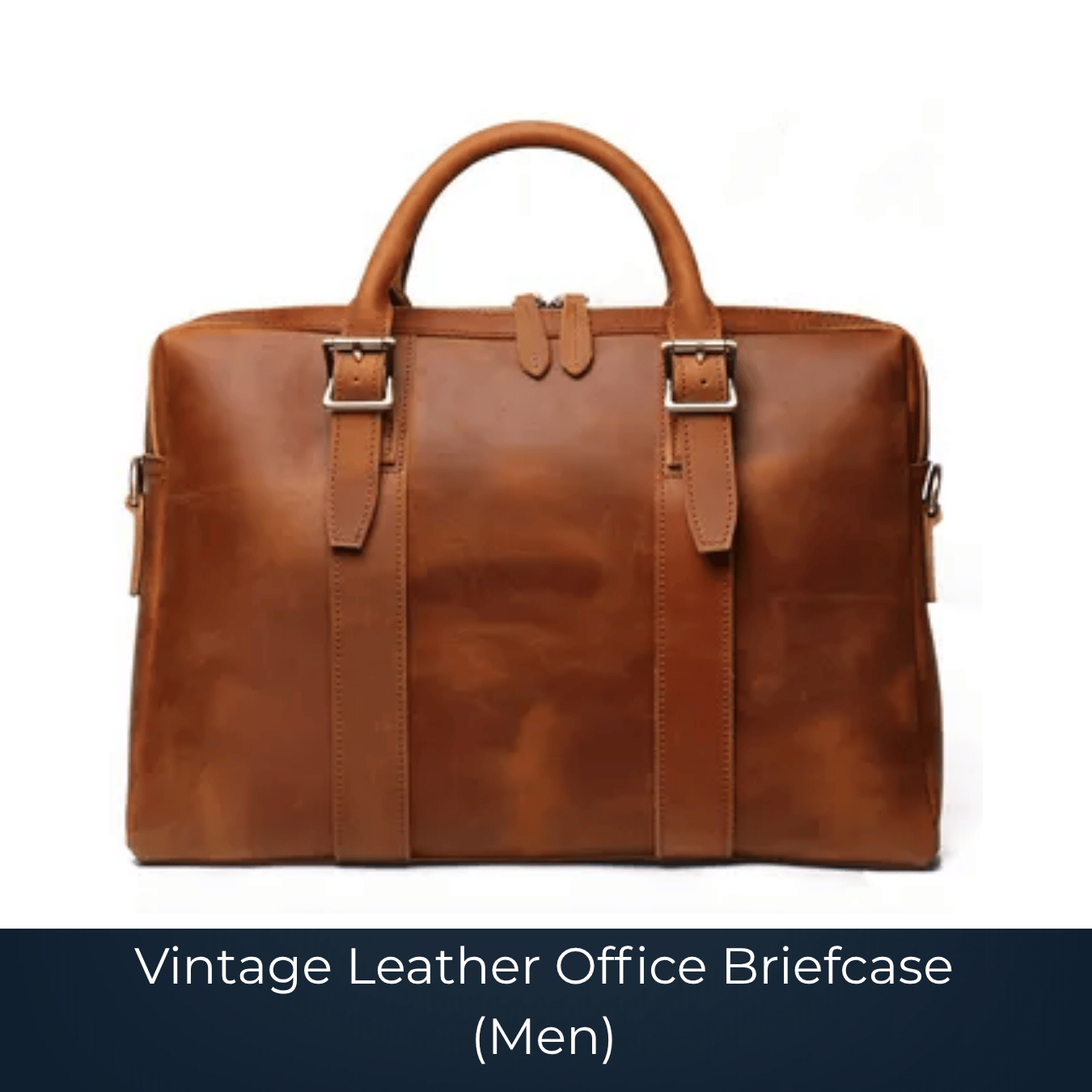 Vintage finish leather office briefcase handcrafted by Bags2Crown Mumbai