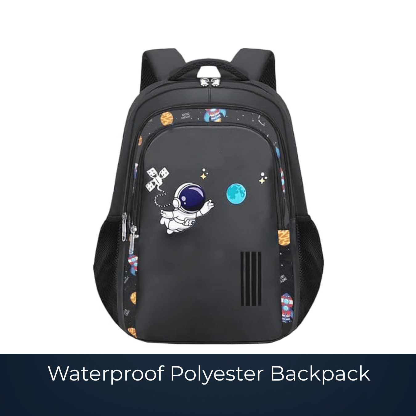 Custom waterproof polyester backpack manufactured by Bags2Crown Mumbai