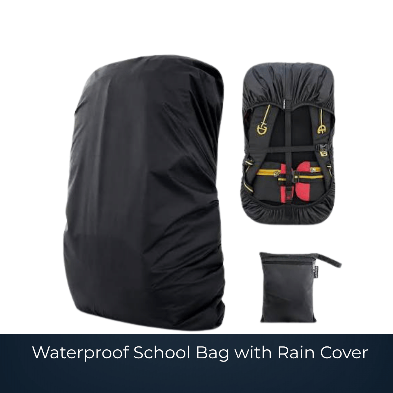 Waterproof school bag with stowable rain cover by Bags2Crown Mumbai